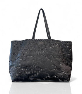 Valentino Garavani Black Leather Medium (11-14" Interior)